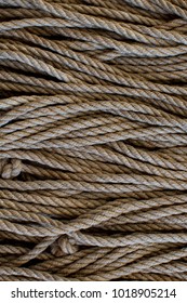 Texture Of Jute Ropes Used In Shibari, Japanese Bondage Technique