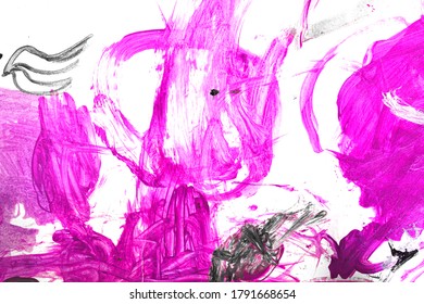 The Texture Of Lilac Pearlescent Paint On Canvas. Purple Paint Close Up.