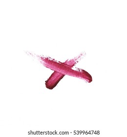 Texture of lipstick on white background