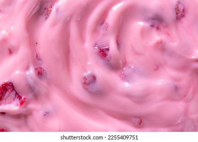 Texture Macro Strawberry Yogurt,Texture of ice cream with strawberries and raspberries,Yogurt,Pink Color,Cherry,Textured,Ice Cream,Icing,