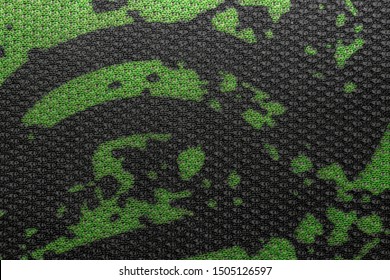 Texture Macrophotography Of A Green And Black Mousepad