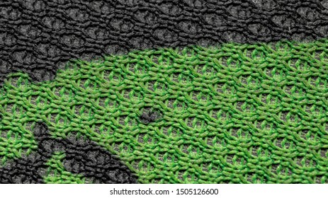 Texture Macrophotography Of A Green And Black Mousepad