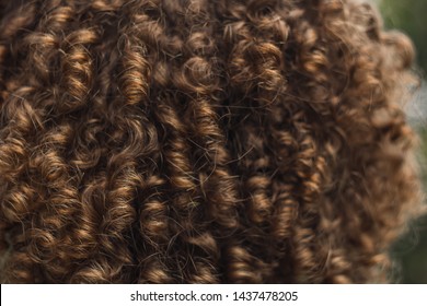 Texture Of Male Curly Hair Close Up. Perm For Men. Stylish Hairdo.