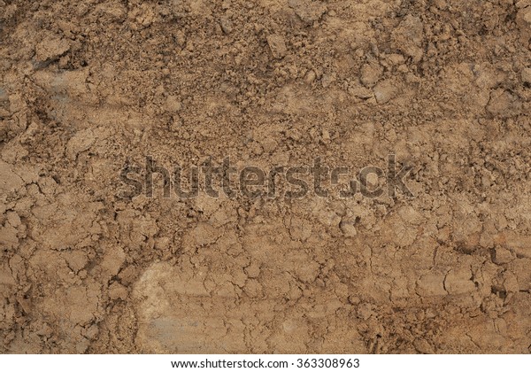 The texture of the mud or\
wet soil