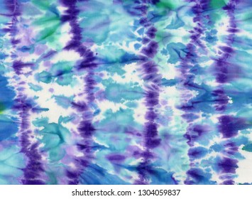 Texture of natural linen fabric. Batik.Textile shibori print. Indigo blue tie-dye textile. Watercolor effect. - Shutterstock ID 1304059837