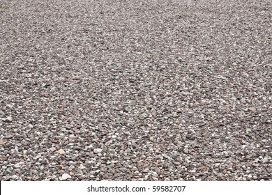 Texture Of Natural Stone Gravel Crushed On Path Ground.