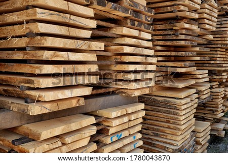 Texture of natural wood boards of various thickness