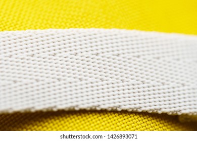 Texture Of Nylon Strap Sports Bag. Macro Background Of Sports Cloth Textile