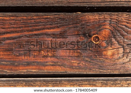 Texture of old brown wood with cracks and peeling paint, background. Old wooden background. Wooden table or floor.