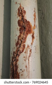 Texture Old Cast Iron Pipe With Crack