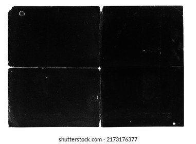 Texture of old crumpled paper with jagged torn edges, stains, scuffs and holes, old black overlay texture, crumpled dirty paper with fold lines - Shutterstock ID 2173176377