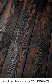 Texture Of Old Ebony With Brown Spots. Plank Wood Worktop