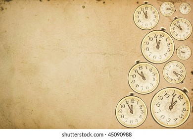 Texture Old Paper Picture Old Clock Stock Photo Edit Now 45090988