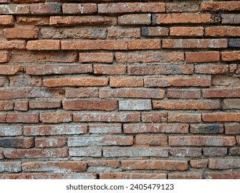 texture of old red brick masonry

