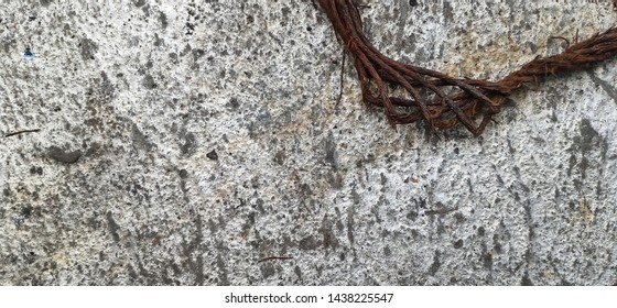 Texture Of Old , Rusty , And Broken Steel Wire Cable On Concrete Floor -image