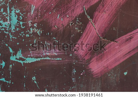 Texture of an old rusty metal with cracked paint and brush marks, grunge abstract background.