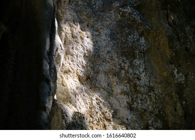 the texture of old stone in the mountain