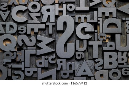 texture of old typefaces in composition