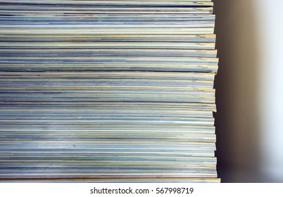 Texture Of The  Opposite Of Spine Of Magazine Pile