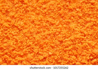 Texture Of Orange Crispy Chicken Nugget. Macro Shot