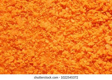 Texture Of Orange Crispy Chicken Nugget. Macro Shot