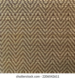 The Texture And Pattern Of The Mat Made From A Type Of Hay To Weave Together