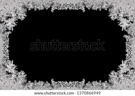 texture of patterns on frozen window glass 
