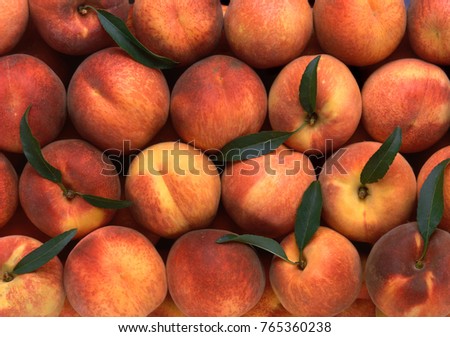 Texture of peaches in flat lay angle.