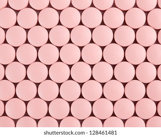 Texture Of Pink Pills.