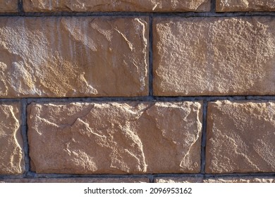 Texture Of Pinkish Brown Brick Veneer Wall