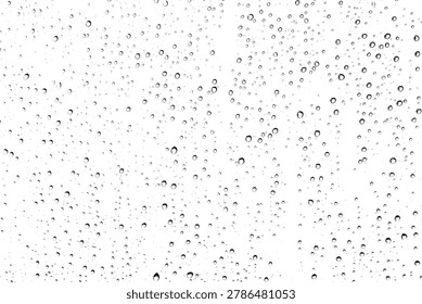 texture of rain drops on window screen isolated on white