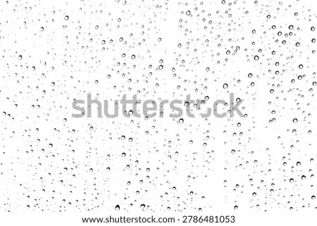 texture of rain drops on window screen isolated on white