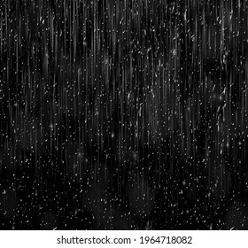 Texture Of Rain Overlay Effect Black Background