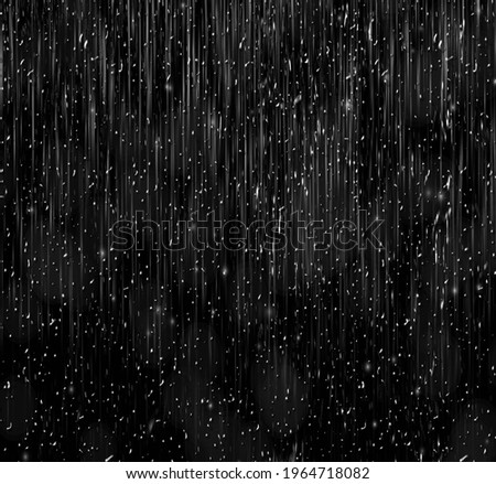 texture of rain overlay effect black background