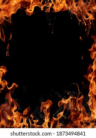 Texture Real Fire Flames Sparks Isolated Stock Photo 1873494841 