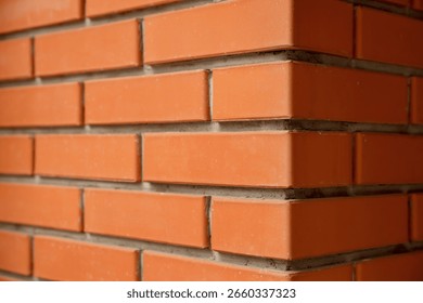Texture of red brick wall as background, closeup