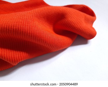 The Texture Of Rib Knit Fabric. This Fabric Is Commonly Used For Neckbands And Cuffs On Garments  