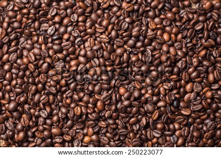 Texture of roasted ready to drink coffee close-up.
