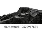 Texture rock stone cliffs with jagged textures and layered depth isolated on a white background