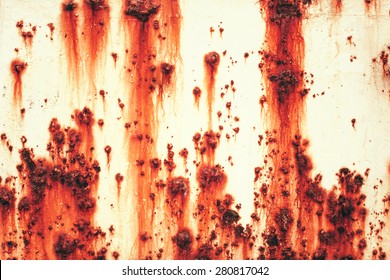 Texture Of Rusty With Drip On Steel Wall Background