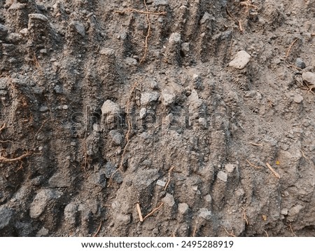 The texture of the sandy soil forms mountains. Sandy soil forms mountains
