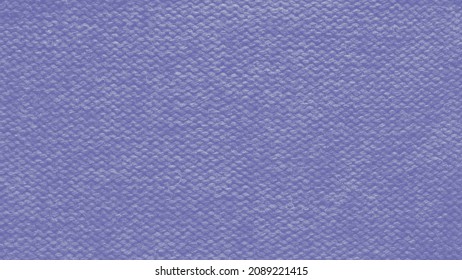 Texture of smooth knitted sweater with pattern. Handmade knitting wool or cotton fabric texture. Background of knitting patterns front and back stitch. Color Of The Year 2022 - Very Peri.
