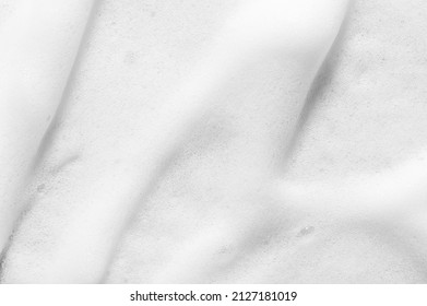 Texture Of Soft White Foam Body Cleanser Cosmetic Product