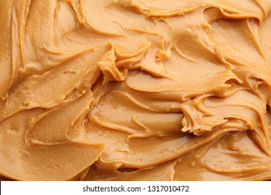 Texture Of Tasty Peanut Butter, Closeup