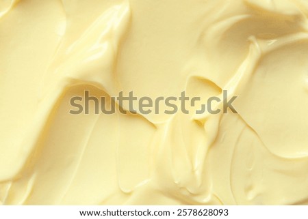 Texture of tasty vanilla pudding as background, closeup