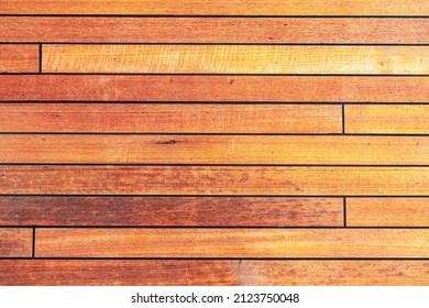 Texture Of Teak Deck Close-up, Top View.