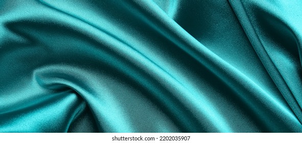 Texture Of Turquoise Fabric As Background