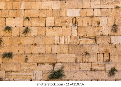 Texture of Wailing Wall, also known as Western Wall in Jerusalem, Israel