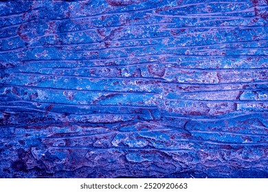 Texture. Wall. Background with cracks and rough surface. Wall texture backdrop. Abstract navy blue color wallpaper textured cement panel with horizontal lines and grooves. Uneven, jagged 