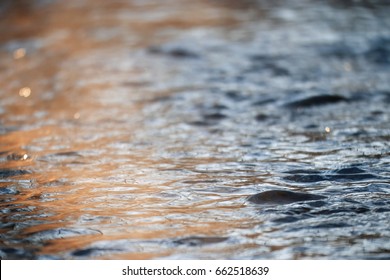 Texture Of Water With Small Waves In A Creek